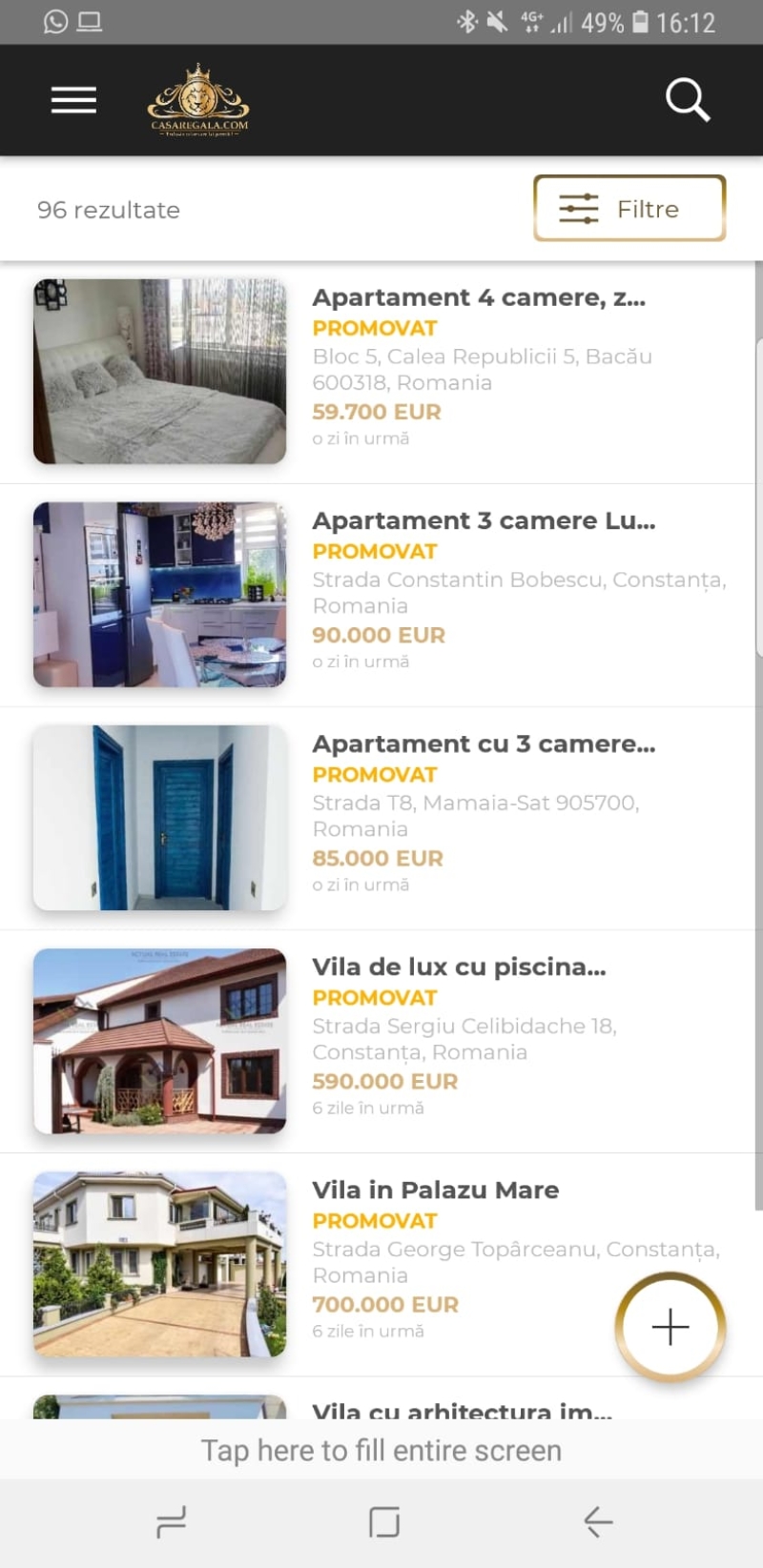 Website & aplicatie mobile pentru listarea si promovarea anunturilor imobiliare - Casa Regala