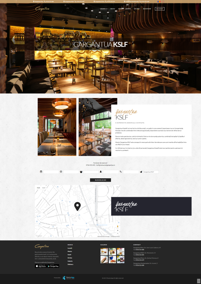 Presentation Website and Integrated Delivery Area - Gargantua Restaurant
