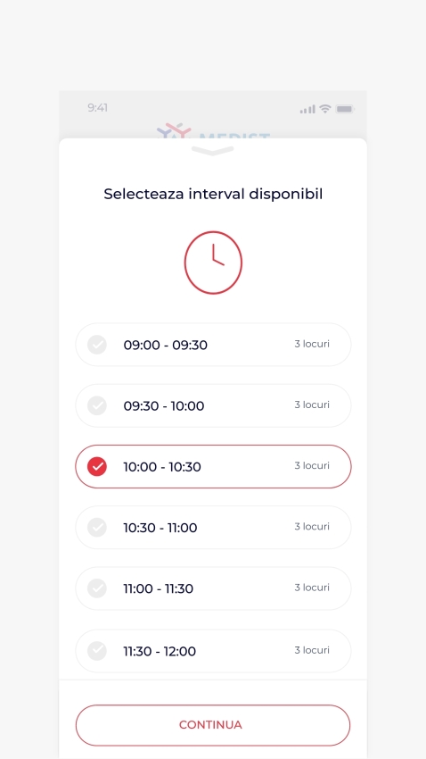 MedistProg - Aplicatie mobile programari testare Covid