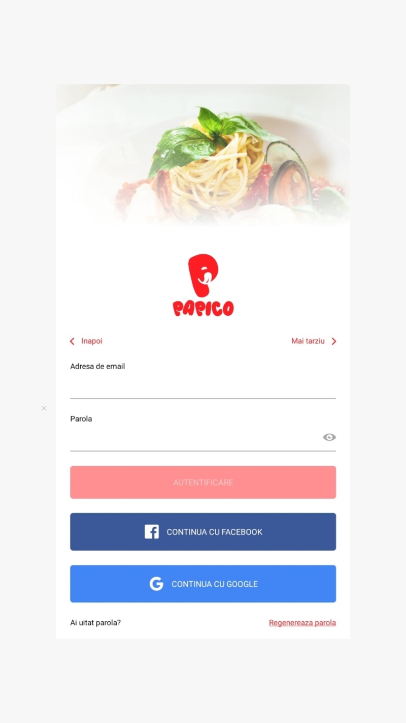 Papico Delivery - Android and iOS mobile application for food delivery