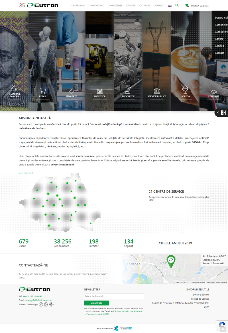 Eutron – Website for presentation and administration company services 