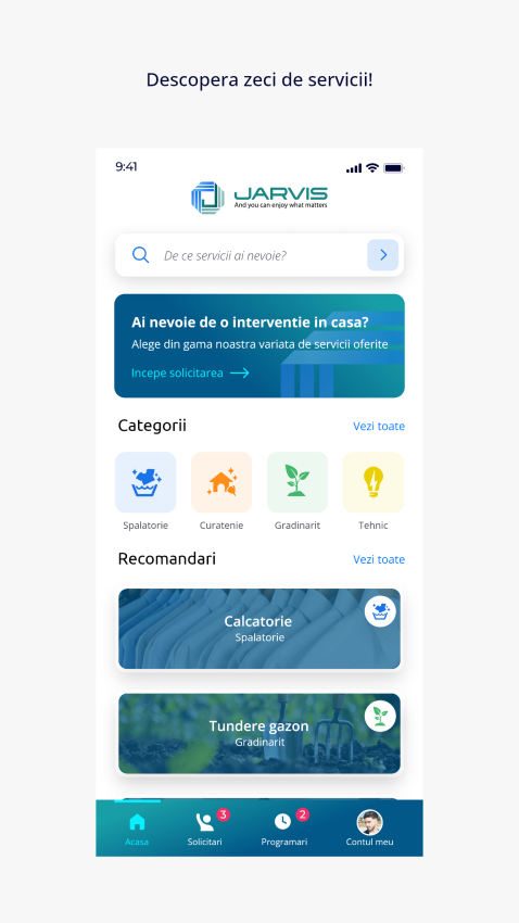 Jarvis: Aplicatie Android si iOS pentru solicitari si programari servicii casnice