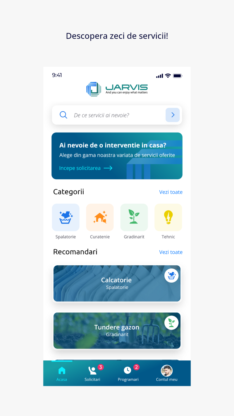 Jarvis: Android and iOS app for home service requests and bookings