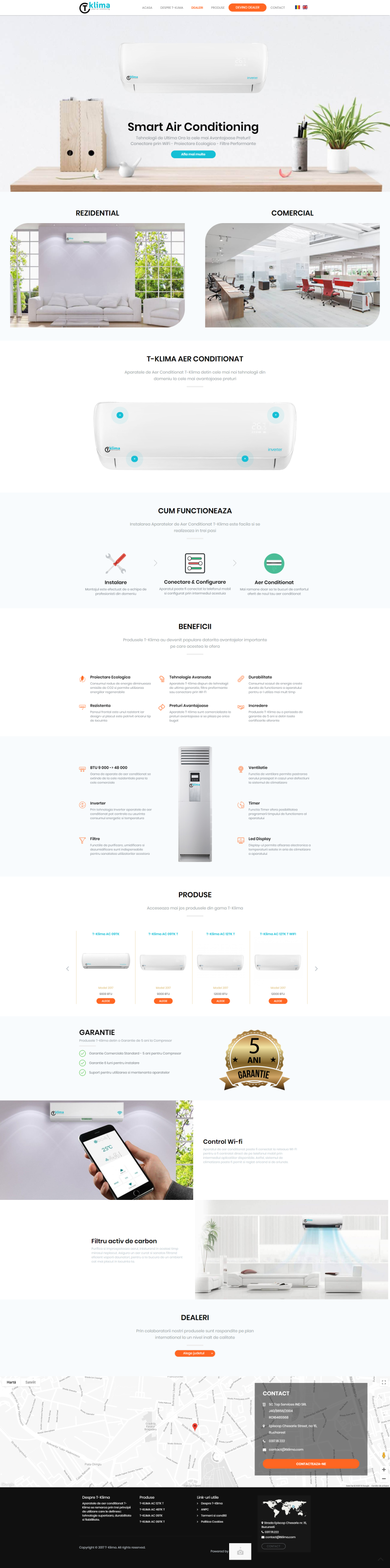 Professional Presentation Website for the T-Klima Brand