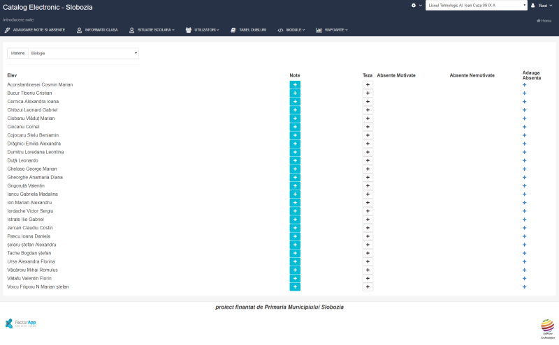 Electronic catalogue for school bookkeeping administration - Inspectorat Slobozia