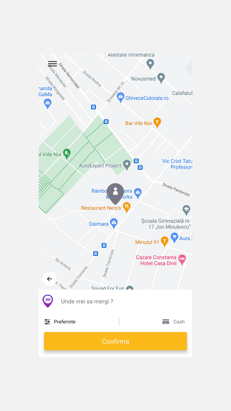 Taxi Capitol - Aplicatie mobile pentru servicii de taximetrie