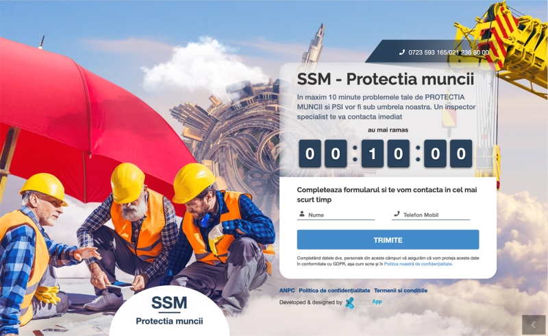 Presentation website for a company in the labor protection sector