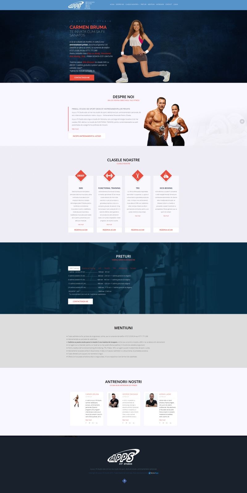 Fitness website - APPS Fit Studio