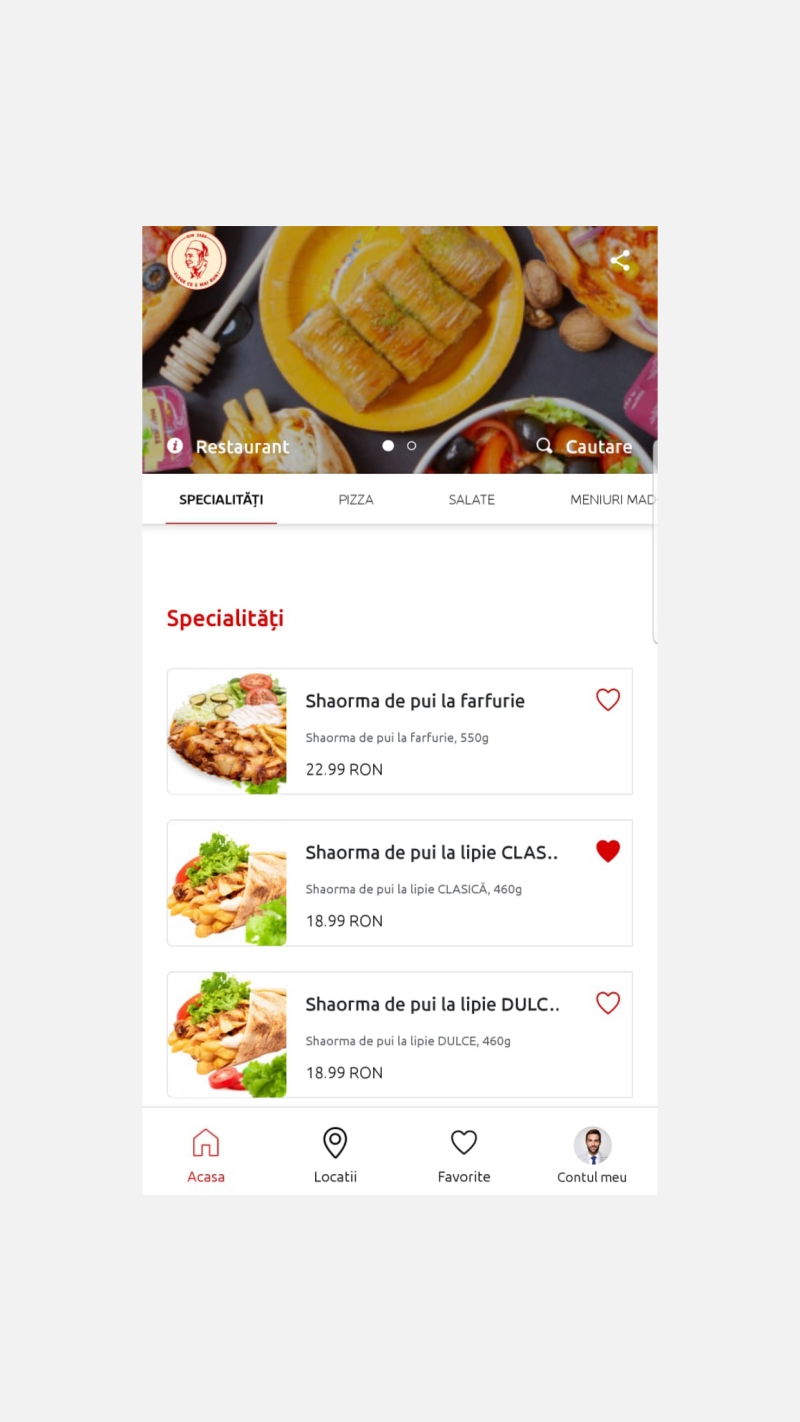 Mado - Mobile application for restaurant menu presentation
