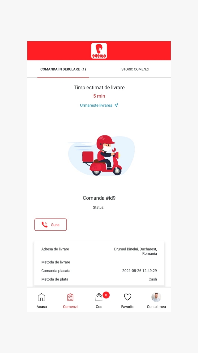 Papico Delivery - Android and iOS mobile application for food delivery