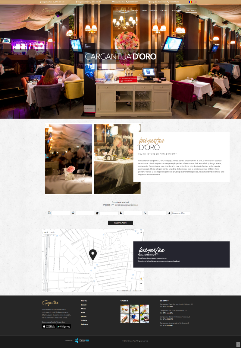 Presentation Website and Integrated Delivery Area - Gargantua Restaurant