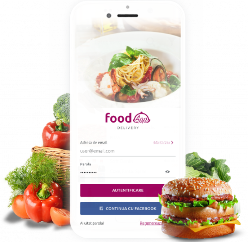 FOOD APP,  creare aplicatie mobile pentru restaurante cu livrare la domiciliu